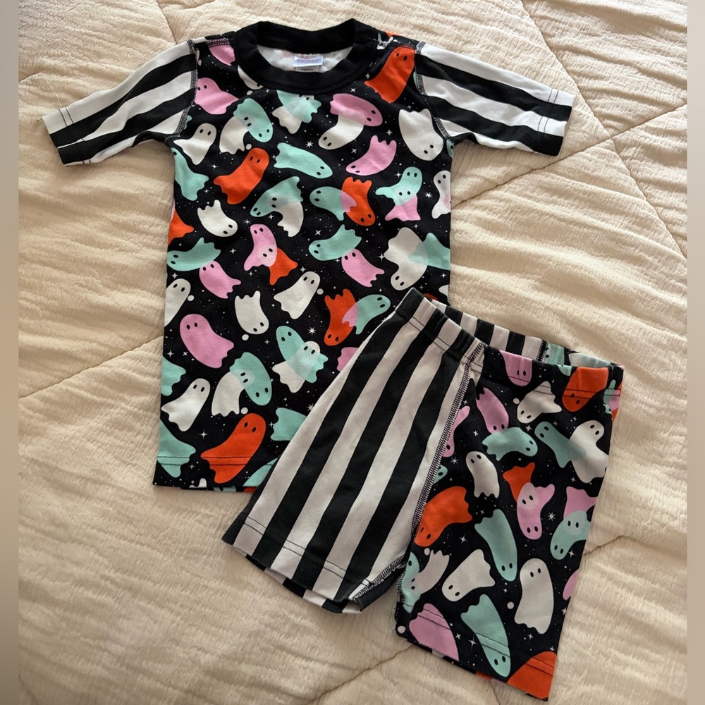 Hanna Andersson Colorful Ghost Print Kids Pajamas Halloween